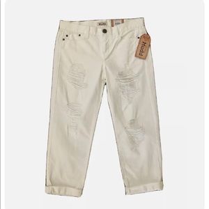Mudd Womens distressed White Cropped Jeans Size 3 Juniors 100% Cotton New